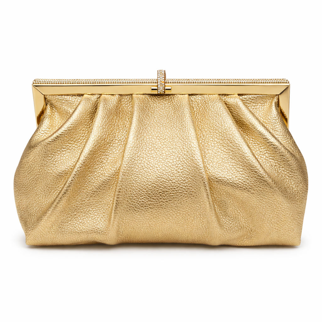 Elegant Gold Metallic Evening Clutch
