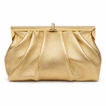 Elegant Gold Metallic Evening Clutch