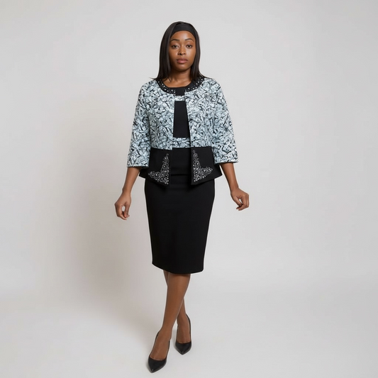New in 2-Piece Formal Office Set – Dress with Blazer