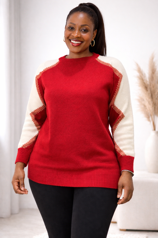 Chic Color-Block Knit Sweater