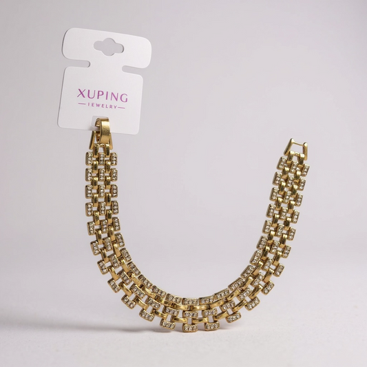 0870952  - 6.28 Xuping Gold Bracelet – Sparkling Crystal 19cm