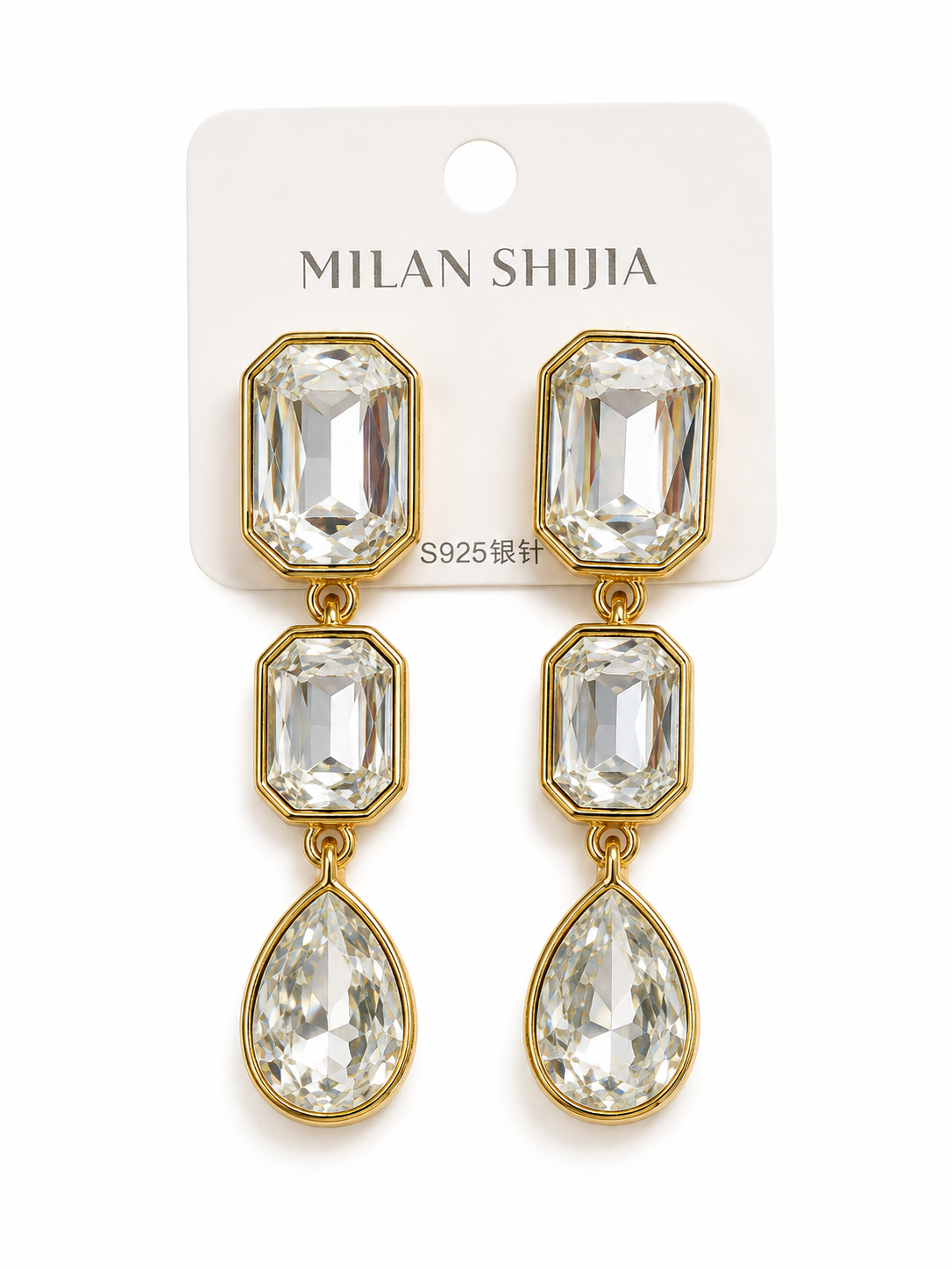 Luxe Crystal Teardrop Drop Earrings