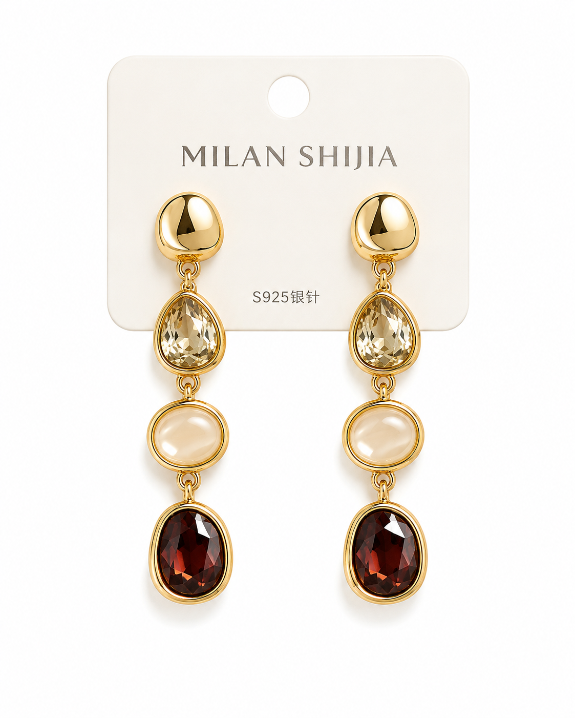Multicolor Gemstone Drop Earrings