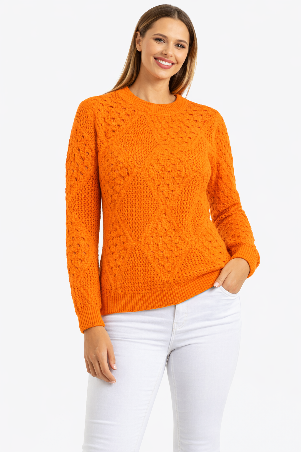 Ladies Mesh Design  Perforated Sweater