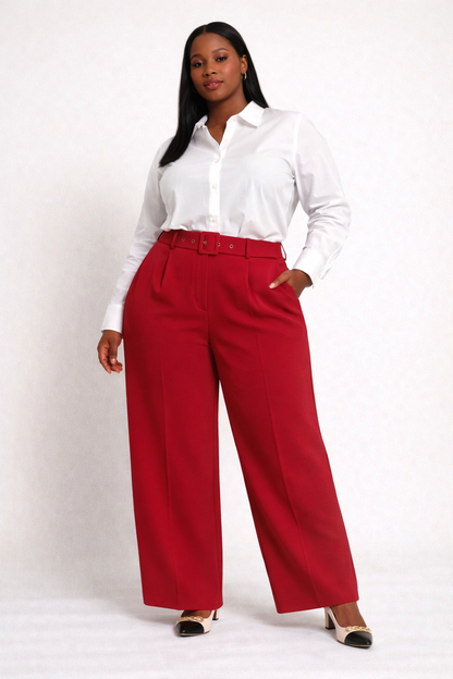 Classic Formal Red Pants – Tailored Fit