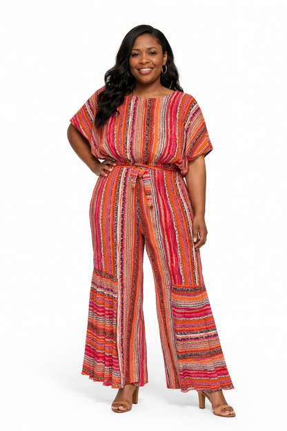 Sunset Stripe Wide-Leg Co-Ord Set