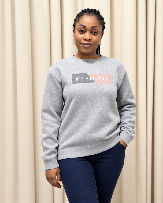 Grey Crewneck Casual Sweatshirt