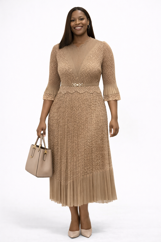 Miyake-Inspired Pleated Dress – One Size Fits All