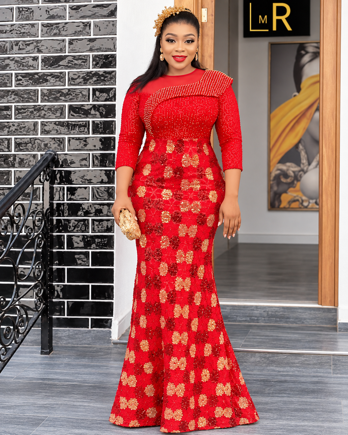 Luxe – Robe longue de soirée ornée
