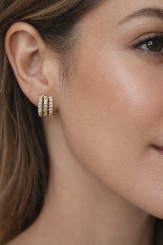 D4440- 1.41 Xuping Gold ear rings  – Sparkling Crystal