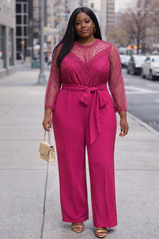Turkish Brand  Net Infused Pink Jumpsuit Design
