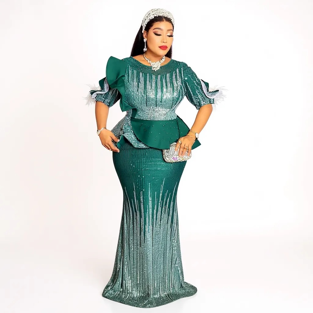 Full-Length Embellished Party Dress