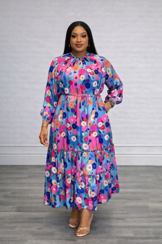 Turkish Brand-  Bloom Elegance Midi Dress