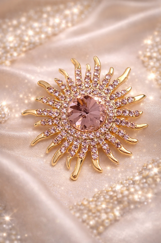 Blush Radiance Sunburst Brooch
