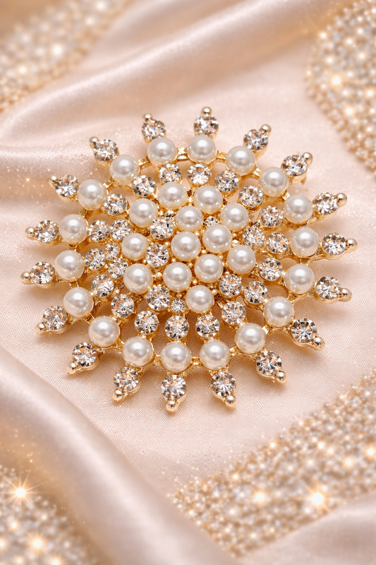 Golden Pearl Radiance Brooch