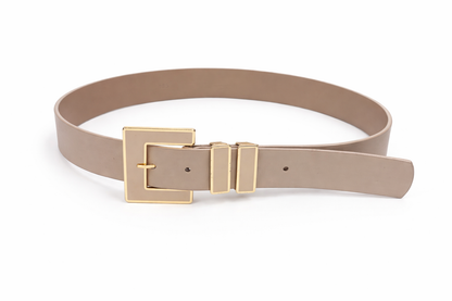 Luxe Statement Belt – Gold Square Buckle