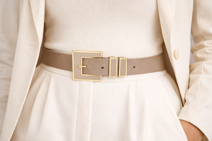 Luxe Statement Belt – Gold Square Buckle