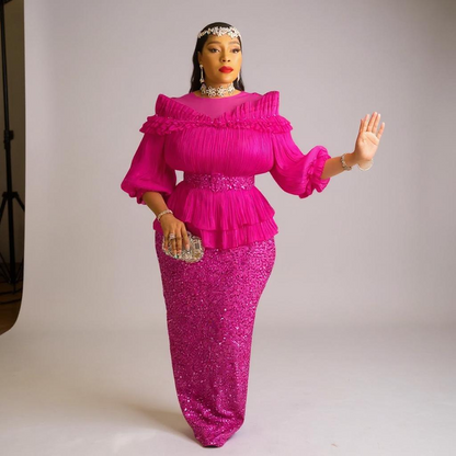 “Shine Statement” – Full-Length Party Dress