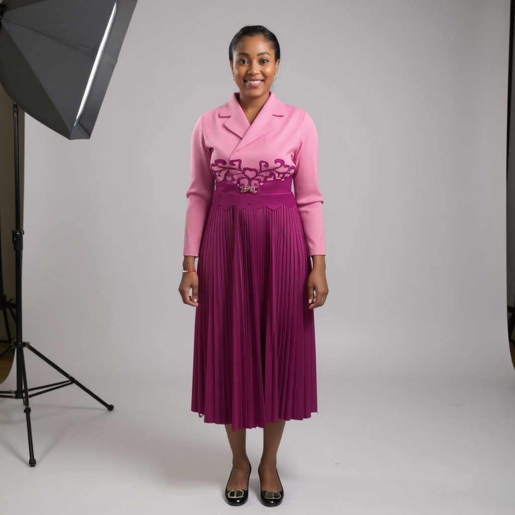 Miyake-Inspired Pleated Dress – One Size Fits All