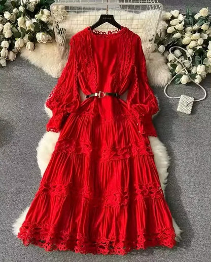 Casual Cotton Dress Featuring Rear Zipper Closure