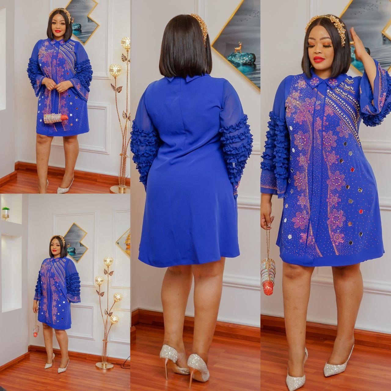 Short Shift Dress with Rhinestone Embellishments