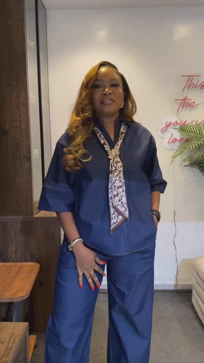 Classic Denim Two-Piece Set – Relaxed Chic Fit
