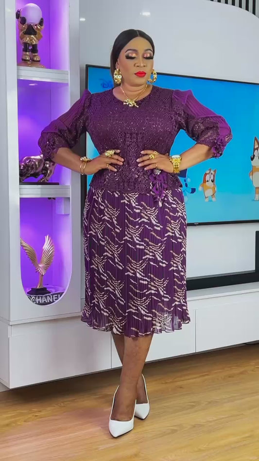 Corporate Purple Knee-Length Dress – Sharp & Stylish