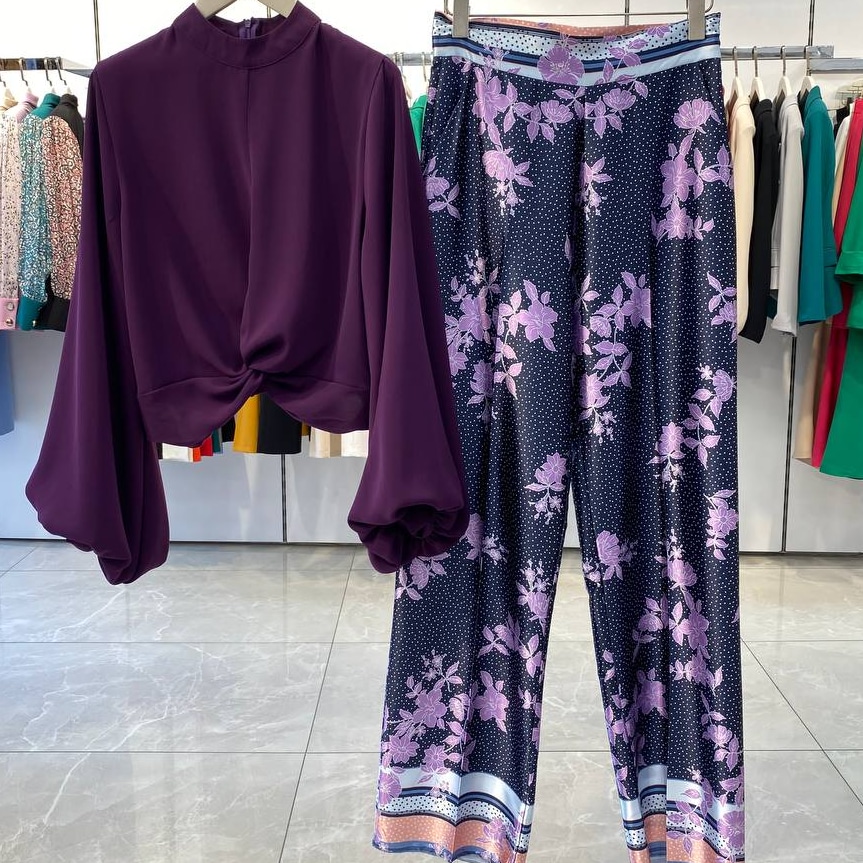 Corporate Outfits : Purple Top & Pant Set – happywize