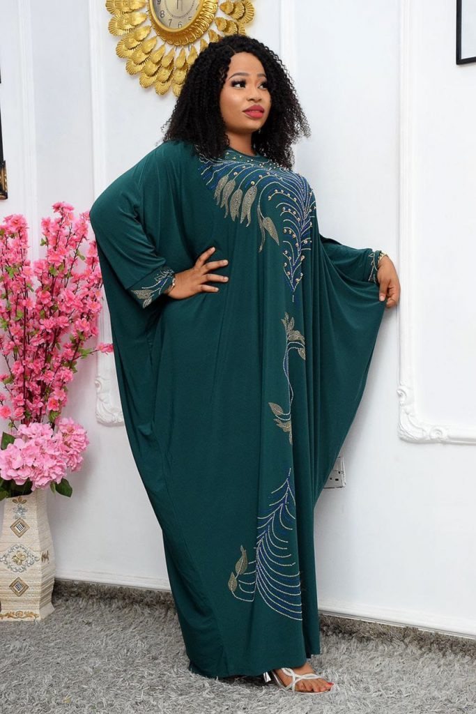 One Size Boubou Dress – Green – happywize